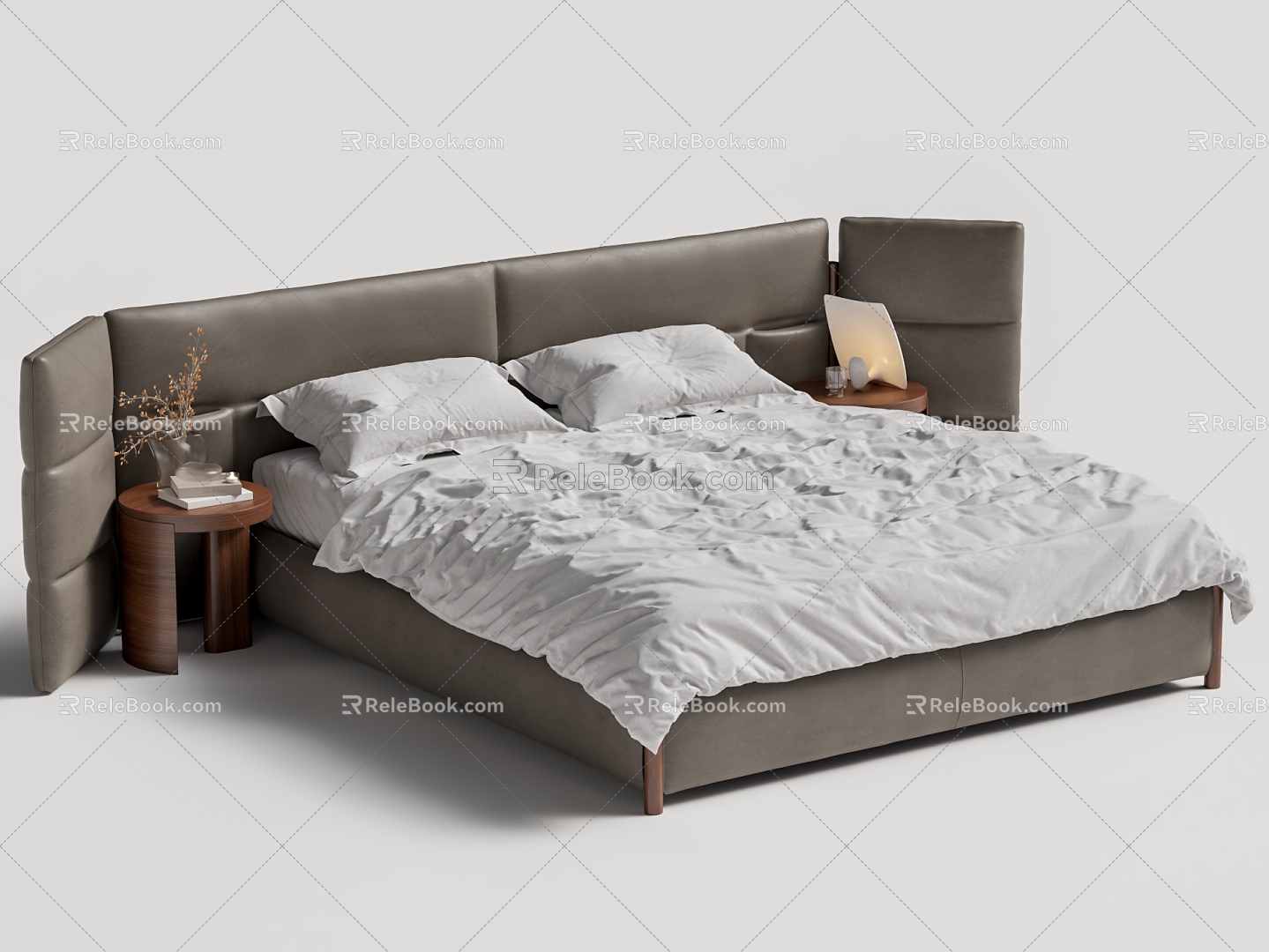 CASSINA BioMbo Modern Double Bed Fabric Double Bed Floor Bed 3d model