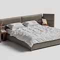 CASSINA BioMbo Modern Double Bed Fabric Double Bed Floor Bed 3d model