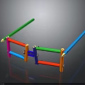 Colorful Children's Climbing Frame with Vibrant Poles and Sturdy Connections