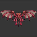 Vibrant Red Mythical Flying Dragon With Large Wings And Scaled Body