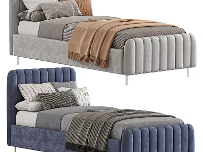 Modern Children's Bed Fabric Single Bed 3d model