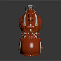 Red Futuristic Helmet Design With Mechanical Details White Stripes Interior Lining And Number 5