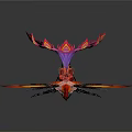 Mythical Phoenix With Flame Like Wings And Colorful Feathers In Standing Pose