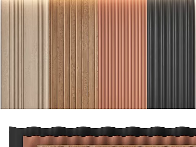 Modern Interior Background Wall Design With Multi Color Textured Panels And Wavy Tones 3d model