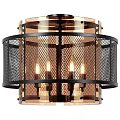 Industrial Style Ceiling Light With Black Metal Mesh And Warm Glow