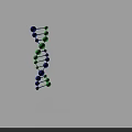 Biological DNA Double Helix Structure With Blue Green Spheres On Black Background