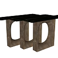 Modern Console Table Design With Unique Geometric Legs And Smooth Wooden Top