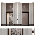 Luxury Elevator Interior Design With Metallic Doors And Patterned Wall In Modern Lobby