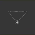 Stylish Silver Snowflake Pendant Necklace With Delicate Chain Fashion Accessory