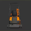 Orange Mini Excavator Functional Construction Vehicle Featuring Tracks Cab And Front Bucket 3d model