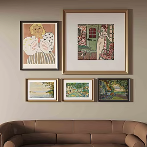 French retro abstract decorative painting 3d model