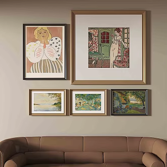French retro abstract decorative painting 3d model