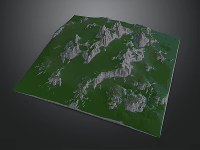 Rural Landscape Featuring Mountainous Terrain And Green Vegetation Natural Scenic View 3d model