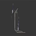 Electronic Devices With Green Screens Metal Bases And Connecting Cables In Various Heights