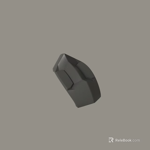 Black Abstract Geometric 3D Model With Low Poly Shape On Gray Background 3d model 