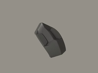 Black Abstract Geometric 3D Model With Low Poly Shape On Gray Background 3d model