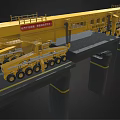 Yellow Bridge Erection Machine Heavy Equipment Working On Construction Site 3d model