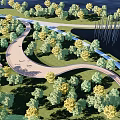 Modern Landscape Bridge Landscape Special-shaped Curve Landscape Bridge 3d model