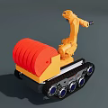 Unmanned fire-fighting robot 3d model