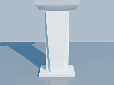 Modern White Pillar With Smooth Surface And Shadow On Light Background 3d model