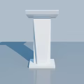 Modern White Pillar With Smooth Surface And Shadow On Light Background 3d model