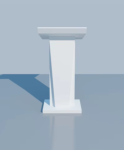 Modern White Pillar With Smooth Surface And Shadow On Light Background 3d model