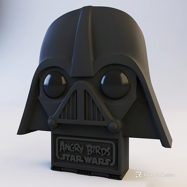 Black 3D Darth Vader Helmet Sculpture Inspired By Angry Birds Star Wars 3d model 