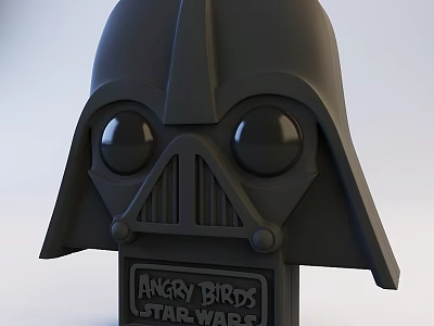 Black 3D Darth Vader Helmet Sculpture Inspired By Angry Birds Star Wars 3d model