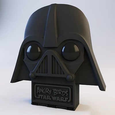 Black 3D Darth Vader Helmet Sculpture Inspired By Angry Birds Star Wars 3d model