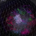 Mechanical Glove Weapon With Glowing Star Patterns Purple Pink Blue Neon Effects And Graffiti Background