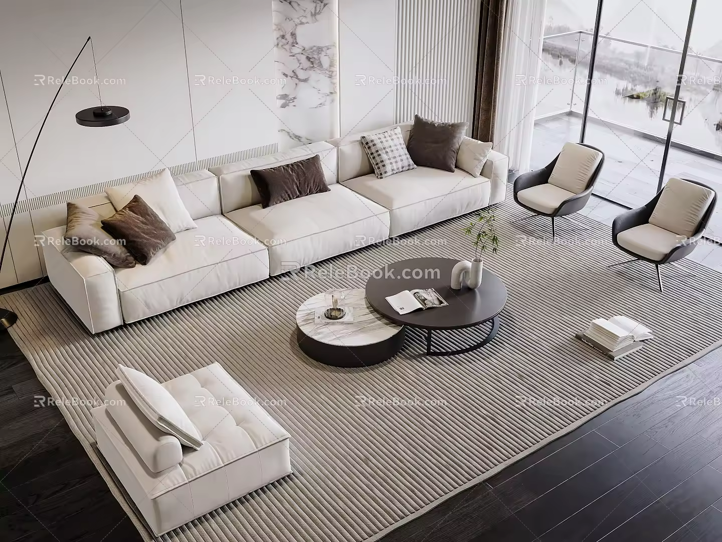 Modern Sofa Coffee Table Combination Sofa Combination 3d model