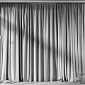 Modern Layered Window Curtains In Black And White With Light Filtering Effect 3d model