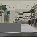 Modern Beauty Salon Interior With Product Shelves Green Plants And Reception Counter