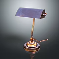 Elegant Copper Table Lamp With Dark Shade And Gold Base Stand