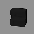 Modern Black Bedside Table With Drawer And Cabinet Storage For Bedroom