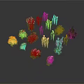 Colorful Various Flowers And Green Plants Arranged In Circle With Different Varieties