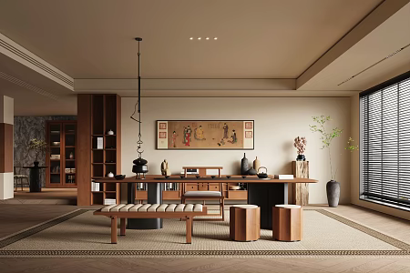 New Chinese Style Song Style Tea Room Study 3d model