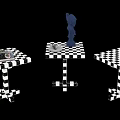 Black And White Checkerboard Pattern Side Tables With Modern Design Elements 3d model