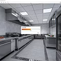 Commercial Kitchen With Stainless Steel Workstations Refrigeration Units Food Storage And Ventilation System