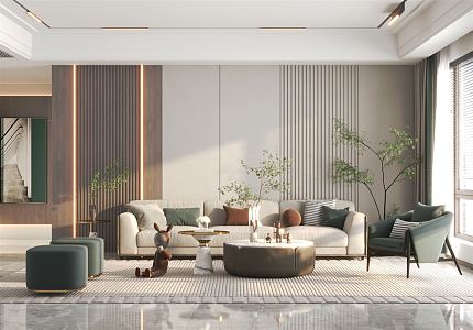 Light Luxury Living Room Home Living Room 3d model