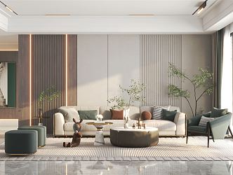 Light Luxury Living Room Home Living Room 3d model