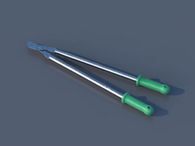 Practical Hardware Tools with Green Handles and Metal Shafts for DIY Projects 3d model