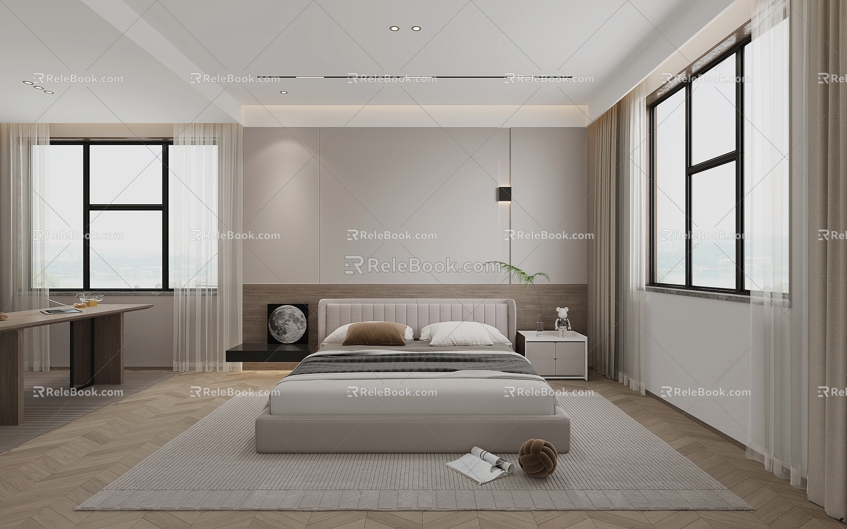 Modern Bedroom Home Decoration 3d model