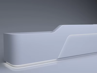 Modern White Reception Desk With Sleek Design Smooth Surface And LED Lighting 3d model