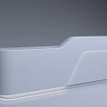 Modern White Reception Desk With Sleek Design Smooth Surface And LED Lighting 3d model
