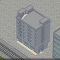 Multi Story Residential Building Exterior With Flat Roof Green Grass And Road