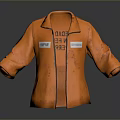 Orange Prisoner Jacket With White Labels And Number 2347 On Front Design 3d model