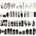 Collection of Different Shaped and Designed Mirrors Arranged on White Background