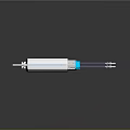 White Medical Tubular Device With Blue Connector And Flexible Purple Tube