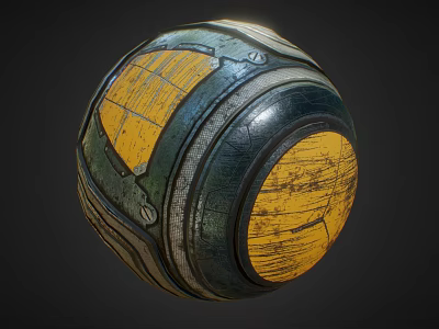 Cosmic Spherical Space Probe Featuring Yellow Panels Metallic Frame Mechanical Components And Textured Exterior 3d model